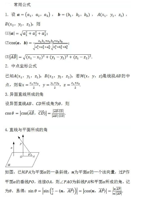 2022年山东成人高考高起点《数学（理）》科目重点概念4：空间向量与立体几何